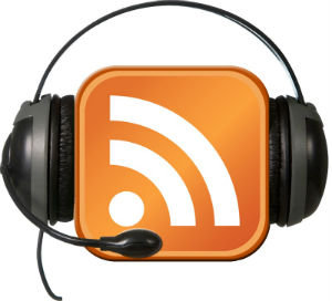 Podcast icon with earphones around it