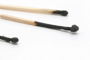 Three burned matches