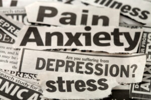 Clippings from newspaper headlines - mental health related terms