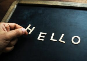 Placing the word Hello on a pin board