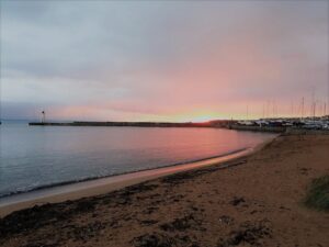 Photograph of a sunset over Anstruther in the East Neuk of Scotland